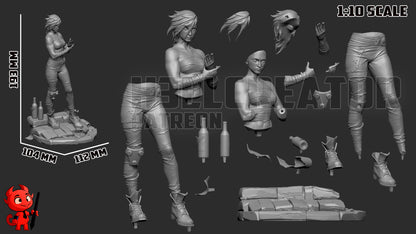 Vi - Arena Fighter | 3D Printed Resin Model | Unpainted or Hand-Painted