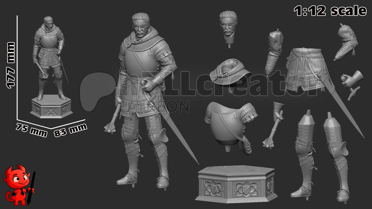 Jan Zizka | 3D Printed Resin Model | Unpainted or Hand-Painted