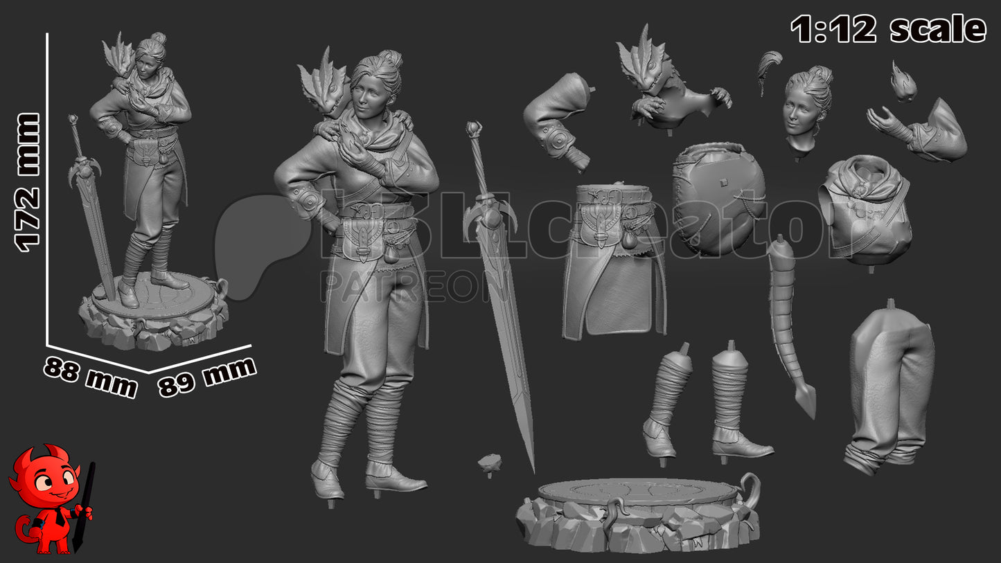 Zoe | 3D Printed Resin Model | Unpainted or Hand-Painted