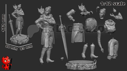 Zoe | 3D Printed Resin Model | Unpainted or Hand-Painted
