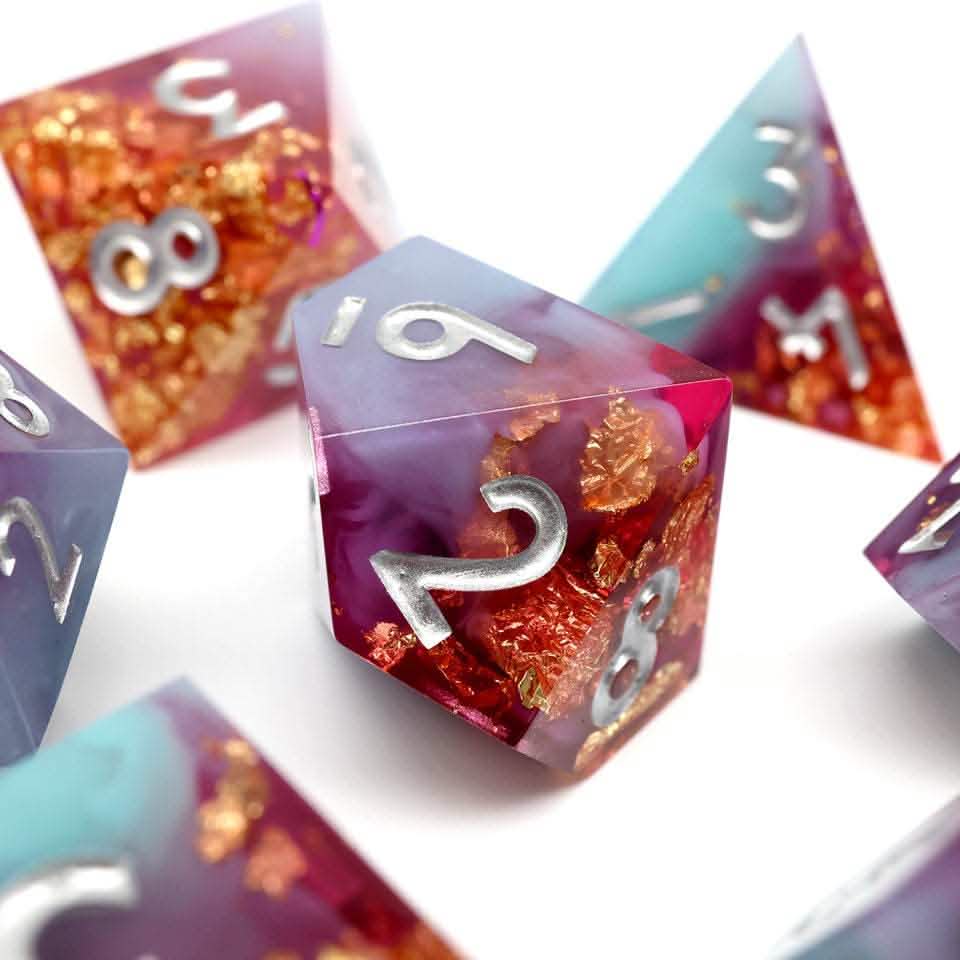 Arcane Fusion | Sharp Edge Dice | Resin | 7 Piece Set