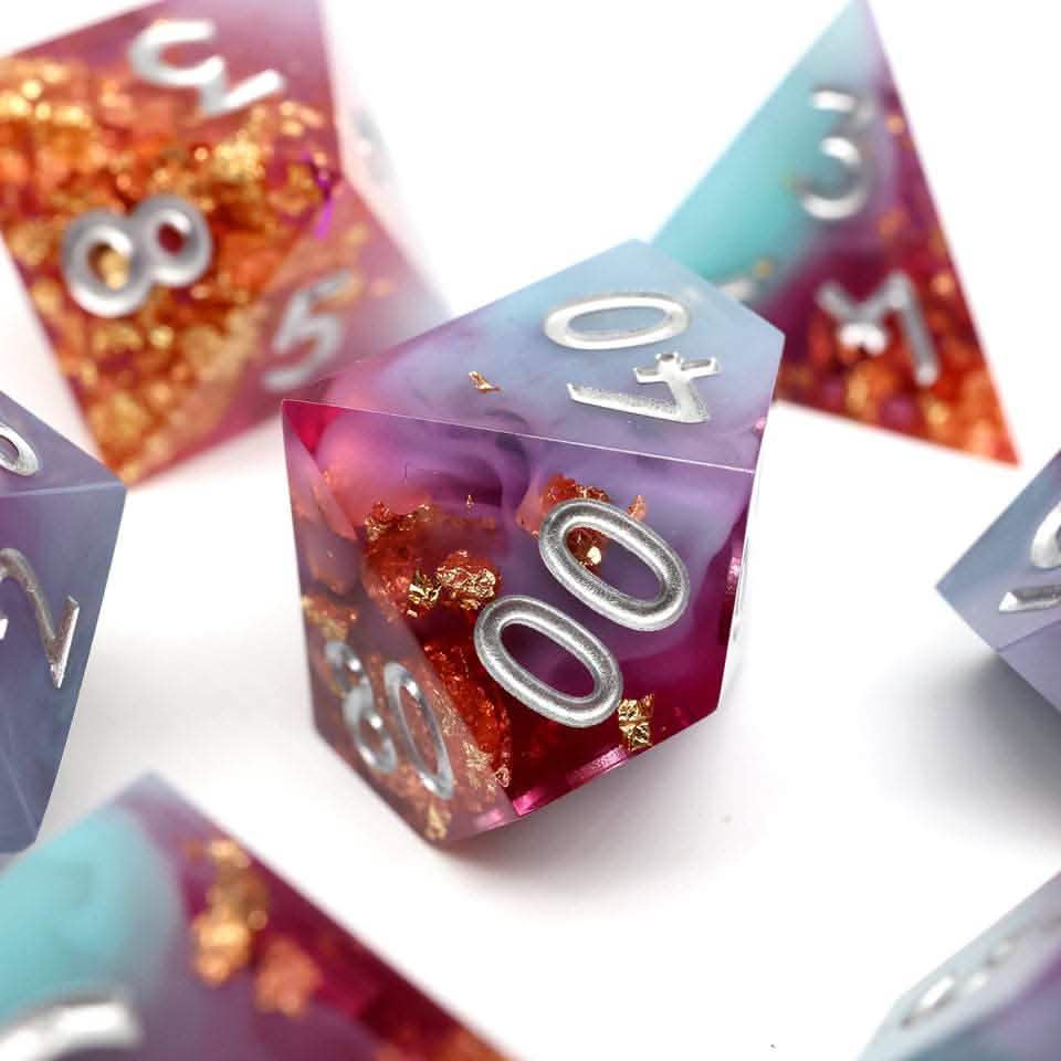 Arcane Fusion | Sharp Edge Dice | Resin | 7 Piece Set