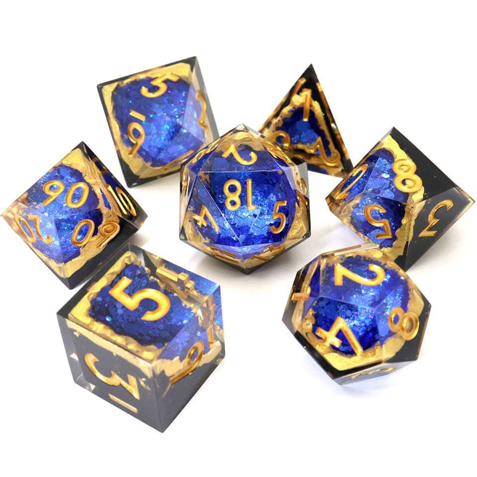 Azure Depths | Geode Dice | 7 Piece Set