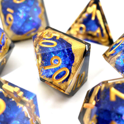 Azure Depths | Geode Dice | 7 Piece Set
