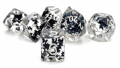 Black Butterfly | Soft Edge Dice | Resin | 7 Piece Set