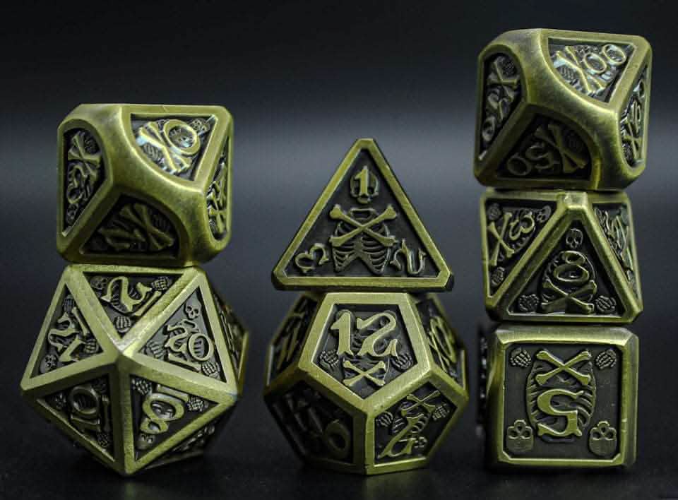 Boneshadow | Solid Metal Dice | 7 Piece Set