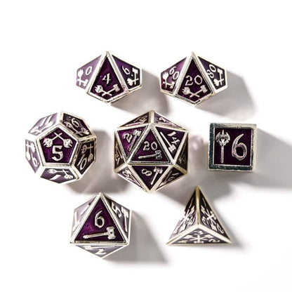 Warrior's Amulet | Solid Metal Dice | 7 Piece Set