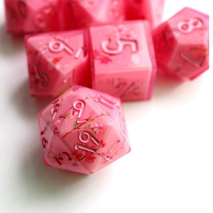 Candied Blossom | Sharp Edge Dice | Resin | 7 Piece Set