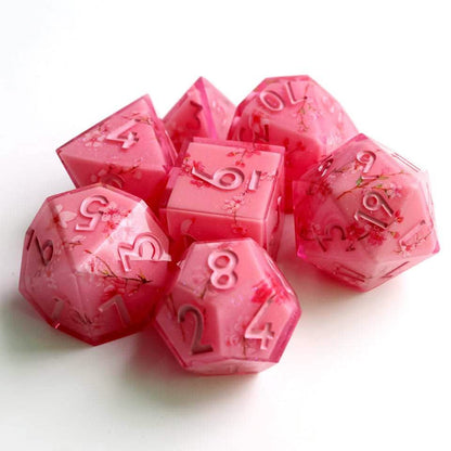 Candied Blossom | Sharp Edge Dice | Resin | 7 Piece Set