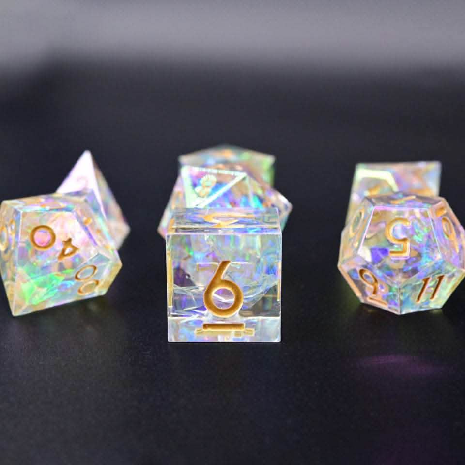 Candy Wrapper | Sharp Edge Dice | Resin | 7 Piece Set