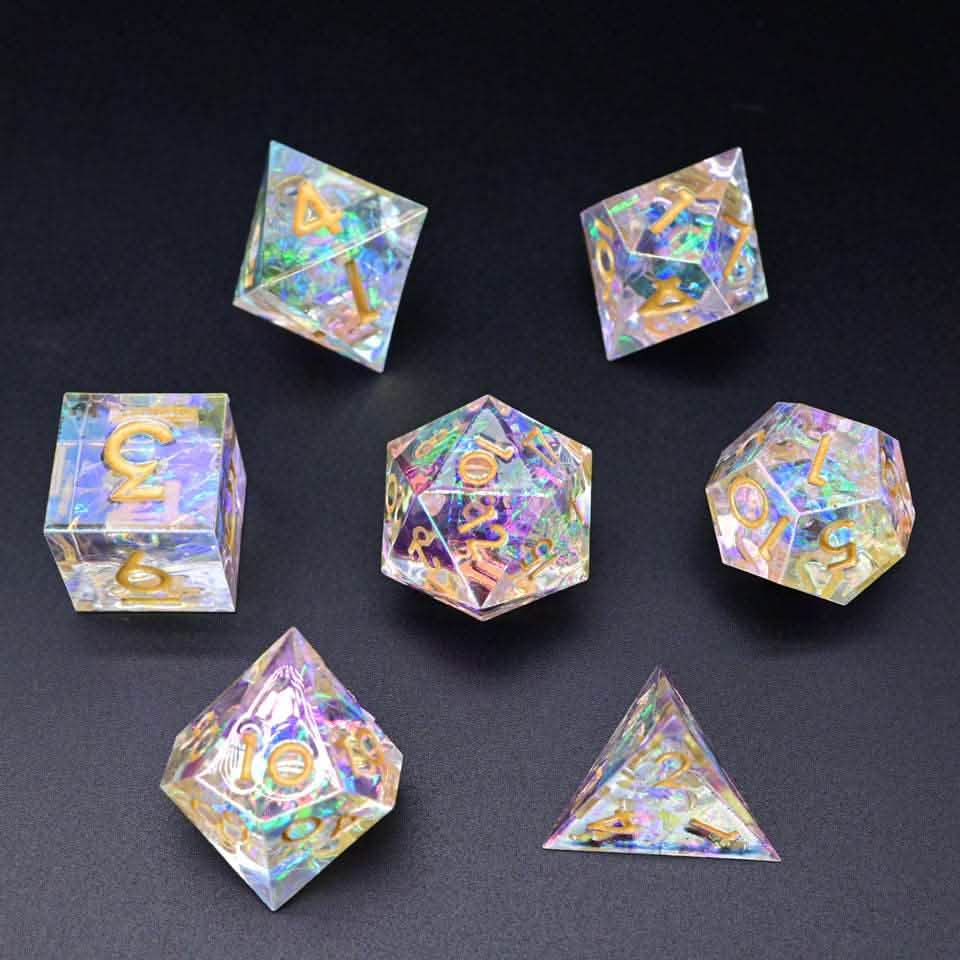 Candy Wrapper | Sharp Edge Dice | Resin | 7 Piece Set