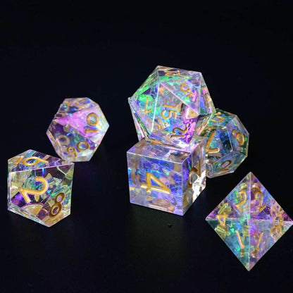 Candy Wrapper | Sharp Edge Dice | Resin | 7 Piece Set