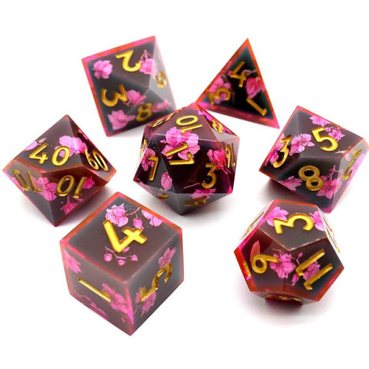 Death Blossom | Sharp Edge Dice | Resin | 7 Piece Set