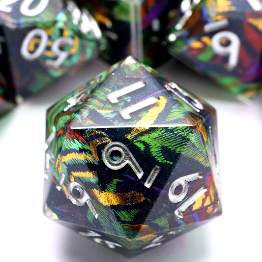 Feyplume | Sharp Edge Dice | Resin | 7 Piece Set