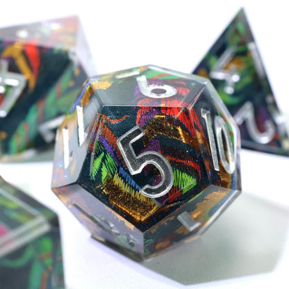 Feyplume | Sharp Edge Dice | Resin | 7 Piece Set
