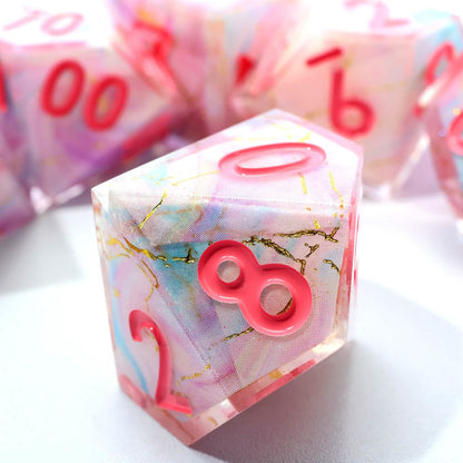 Lunaris Drift | Sharp Edge Dice | Resin | 7 Piece Set