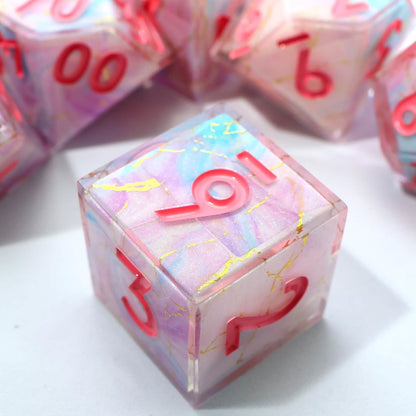 Lunaris Drift | Sharp Edge Dice | Resin | 7 Piece Set