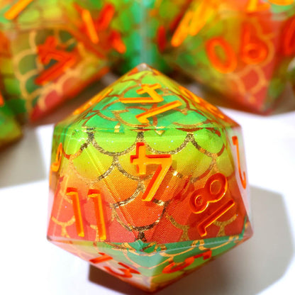 Serpentflare | Sharp Edge Dice | Resin | 7 Piece Set