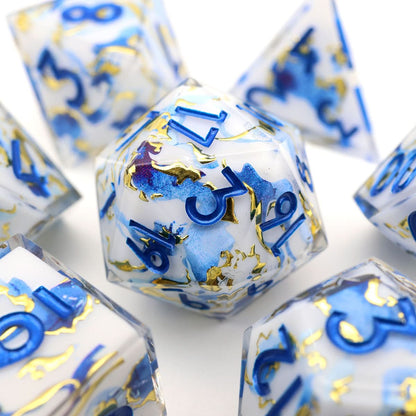 Divine Marble | Art Core Dice | 7 Piece Set