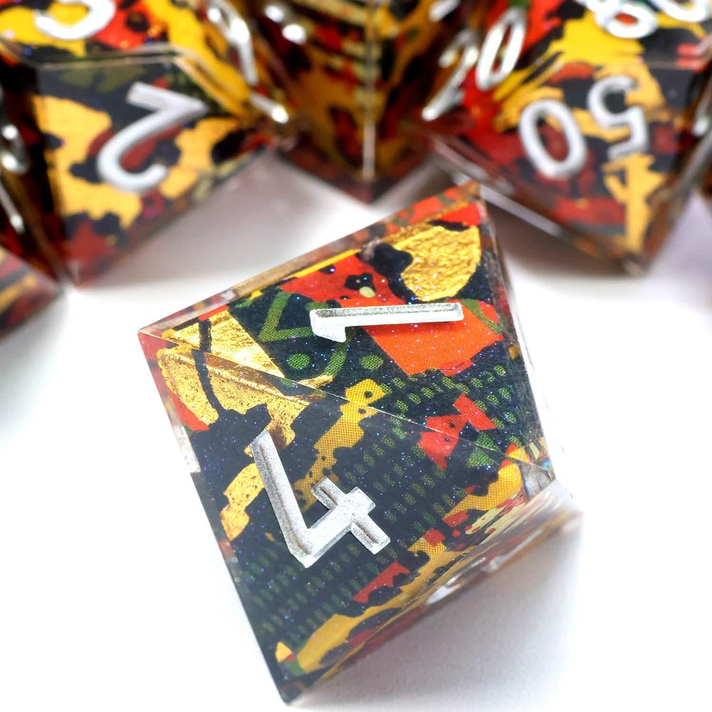 Hexbound Relic | Sharp Edge Dice | Resin | 7 Piece Set