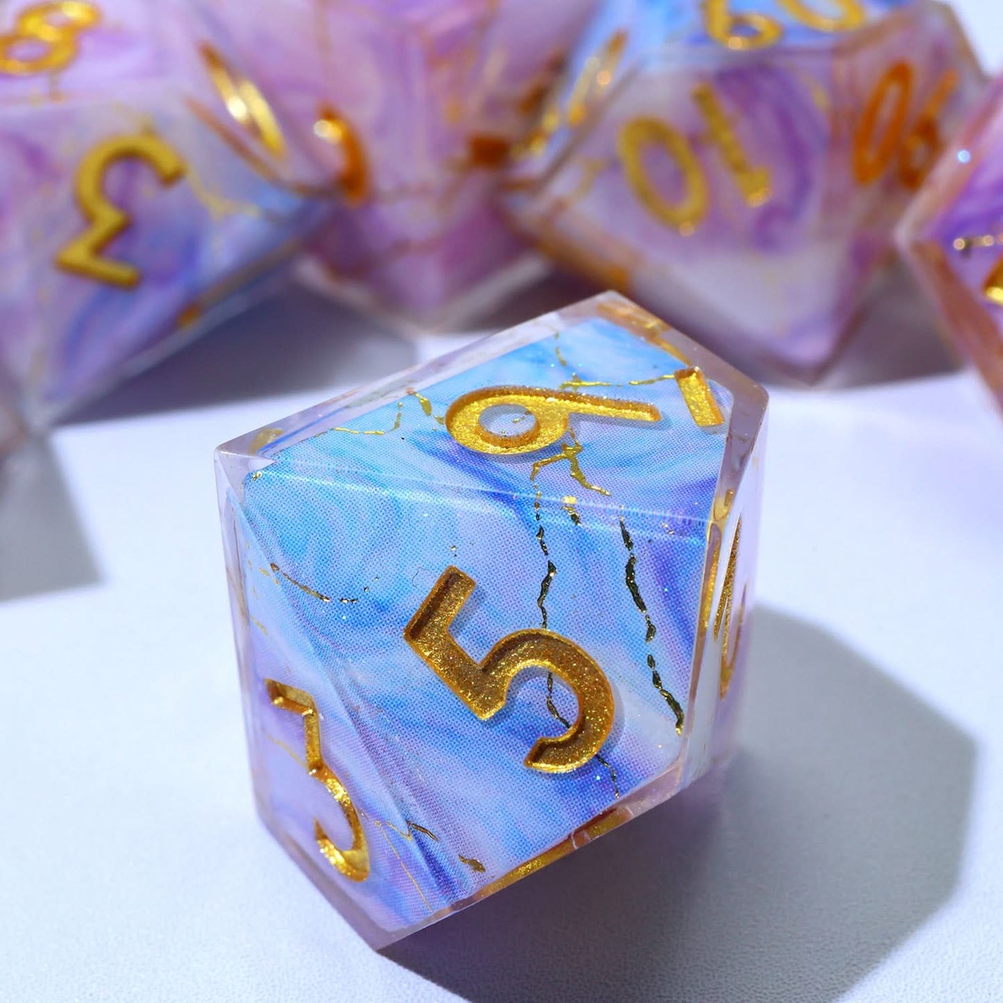 Glimmerveil | Sharp Edge Dice | Resin | 7 Piece Set