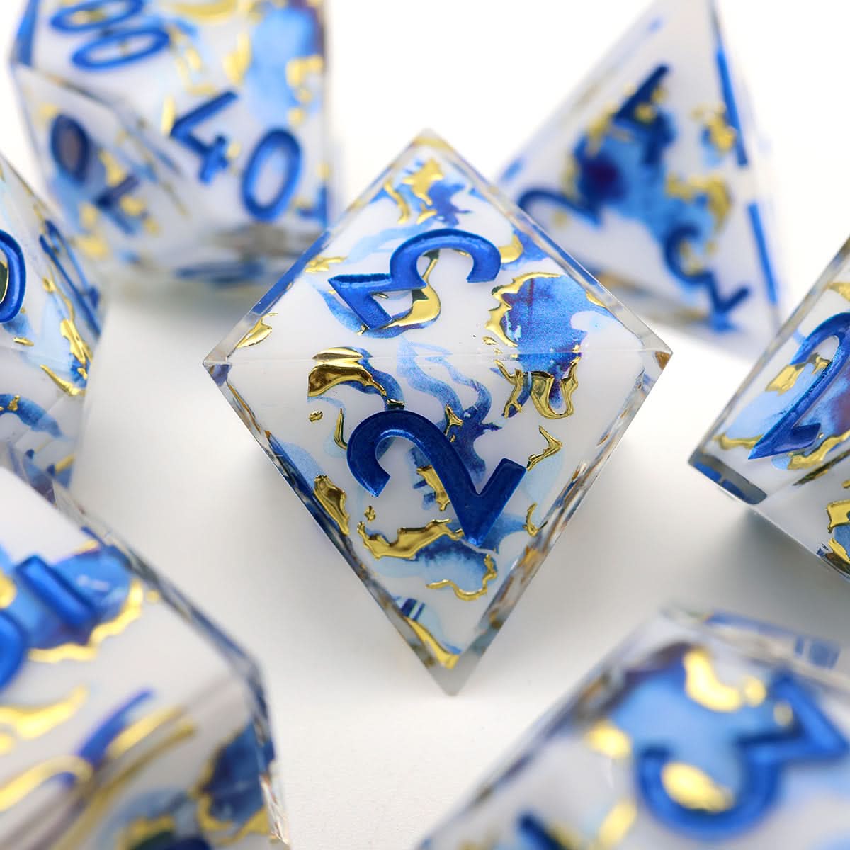 Divine Marble | Art Core Dice | 7 Piece Set
