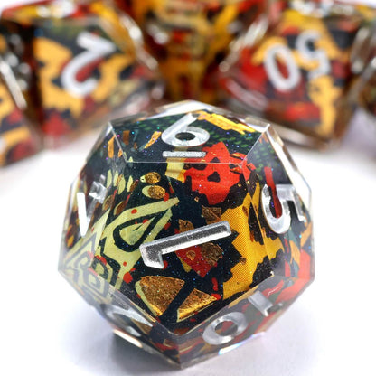 Hexbound Relic | Sharp Edge Dice | Resin | 7 Piece Set