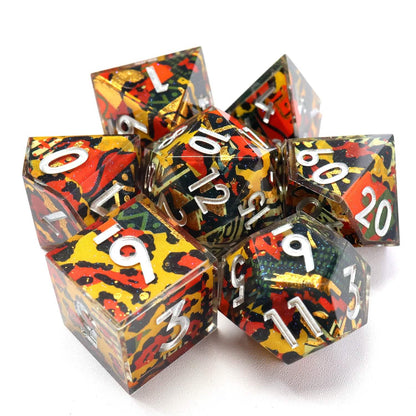 Hexbound Relic | Sharp Edge Dice | Resin | 7 Piece Set