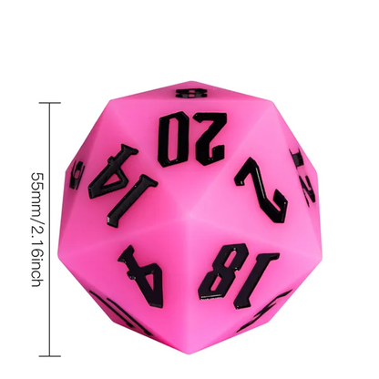 Jester's Bounce | Silicone D20 | Single Dice | Pink