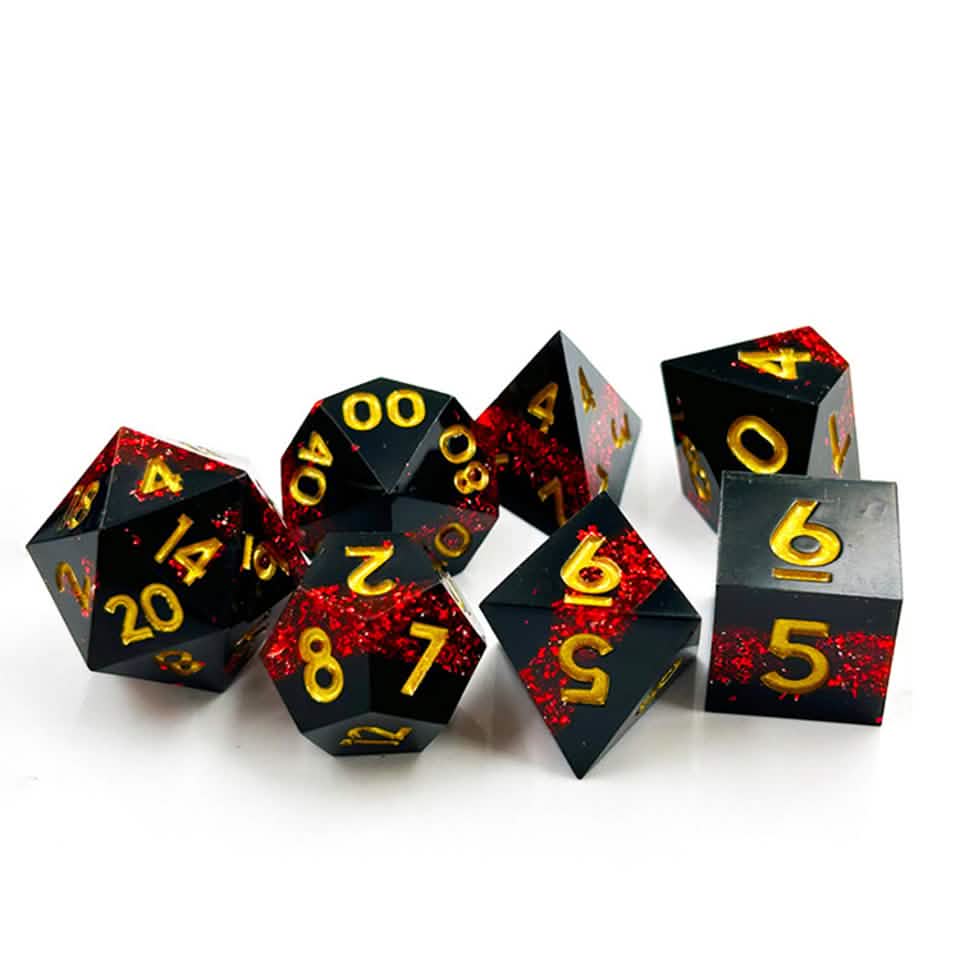 Druid's Vein | Sharp Edge Dice | Resin | 7 Piece Set