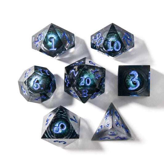 Eye of Evil | Liquid Core Dice | Resin | 7 Piece Set