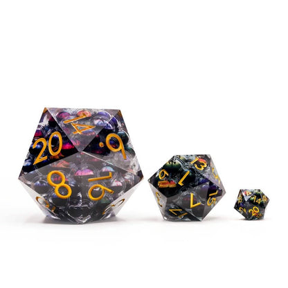 Eyes of Chaos | Liquid Core Dice | Resin | 7 Piece Set