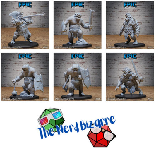 3d Printing - Large Scale - Tabletop/DnD Creatures - Boar Folk/Marauder Troll - Epic Miniatures