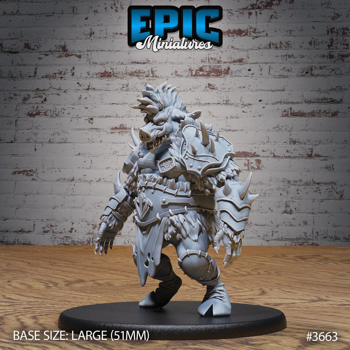 3d Printing - Large Scale - Tabletop/DnD Creatures - Boar Folk/Marauder Troll - Epic Miniatures