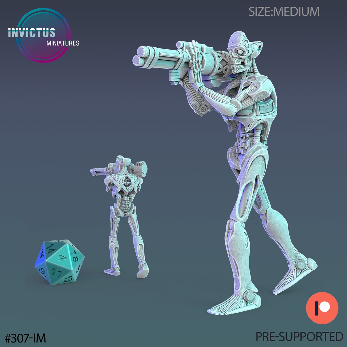 3d Printing - Medium Scale - Tabletop/DnD/Rifts Creatures - Future Robots - Invictus Miniatures