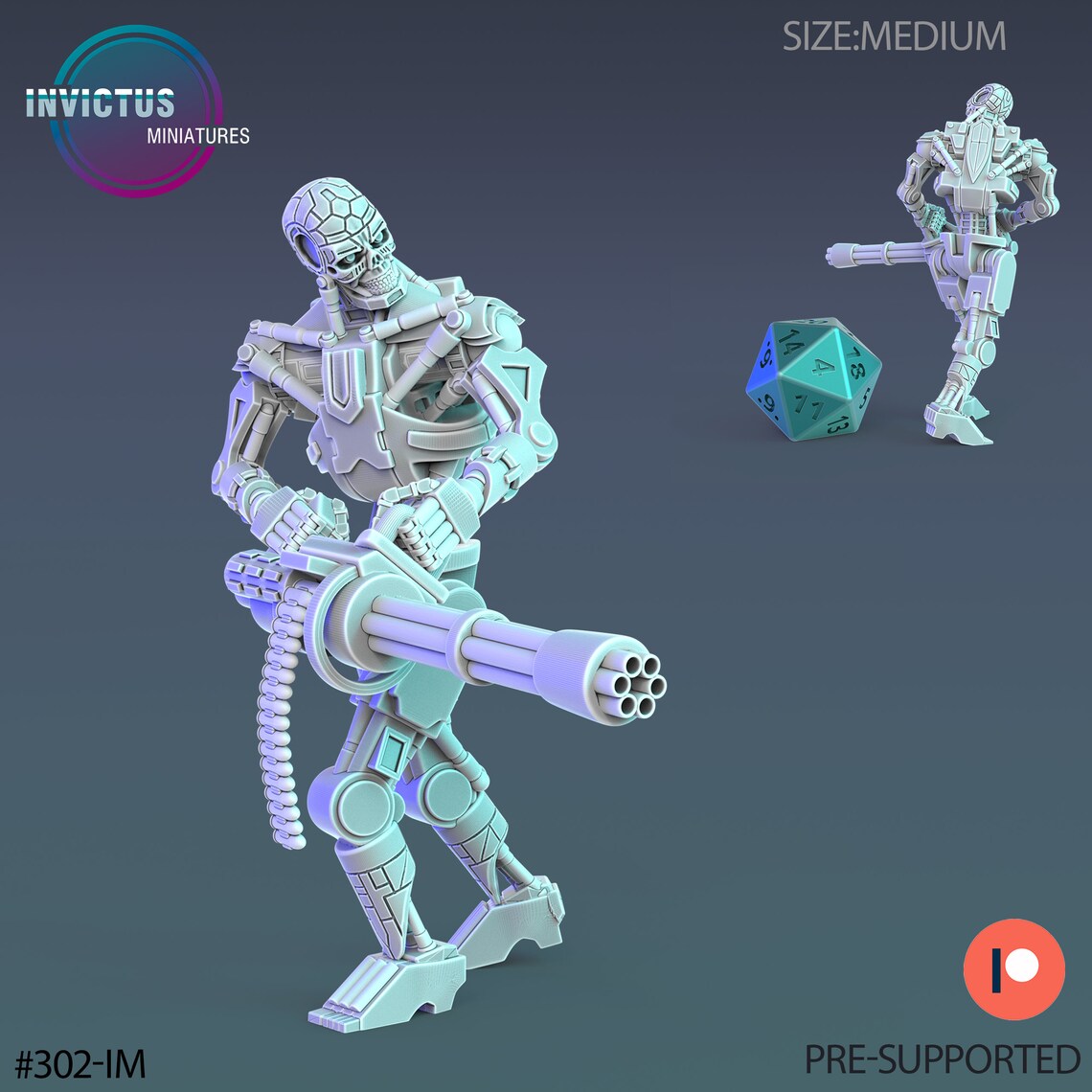 3d Printing - Medium Scale - Tabletop/DnD/Rifts Creatures - Future Robots - Invictus Miniatures