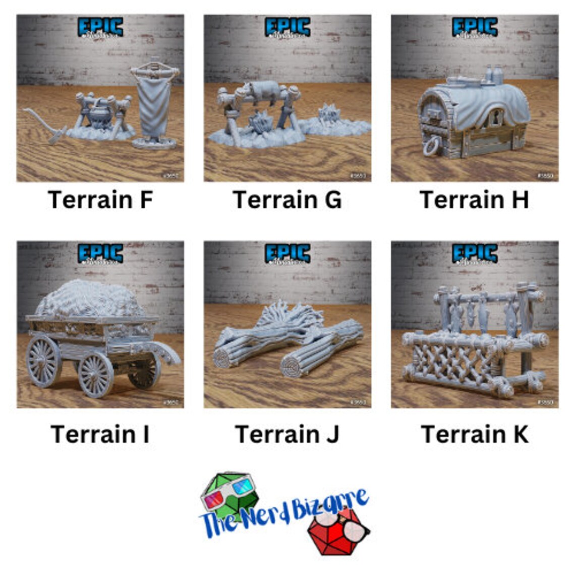 3d Printing - Terrain Sets - Tabletop/DnD Creatures - Bandit Camp Terrain - Epic Miniatures