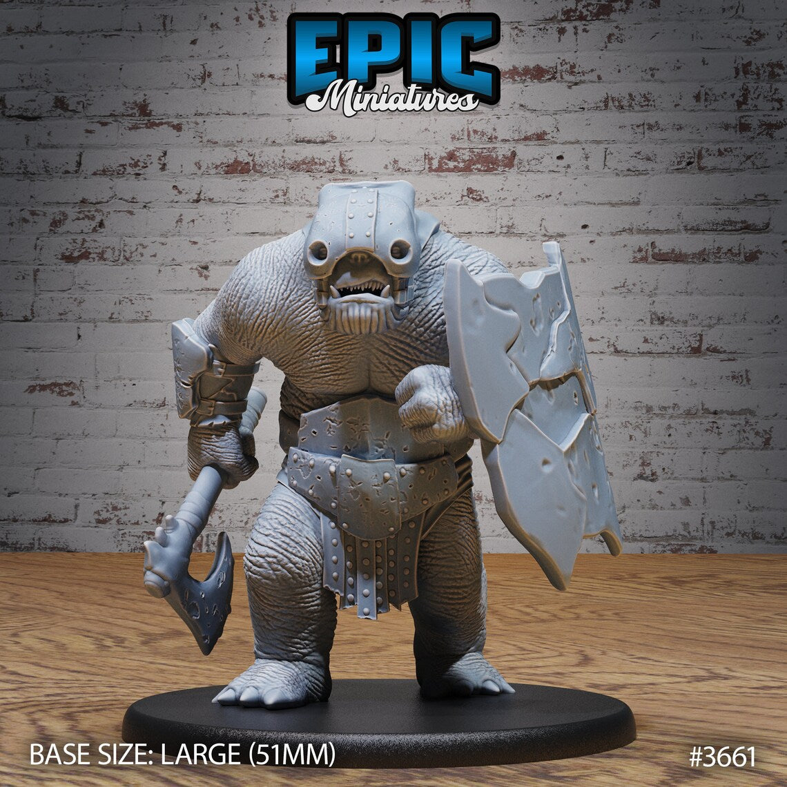 3d Printing - Large Scale - Tabletop/DnD Creatures - Boar Folk/Marauder Troll - Epic Miniatures