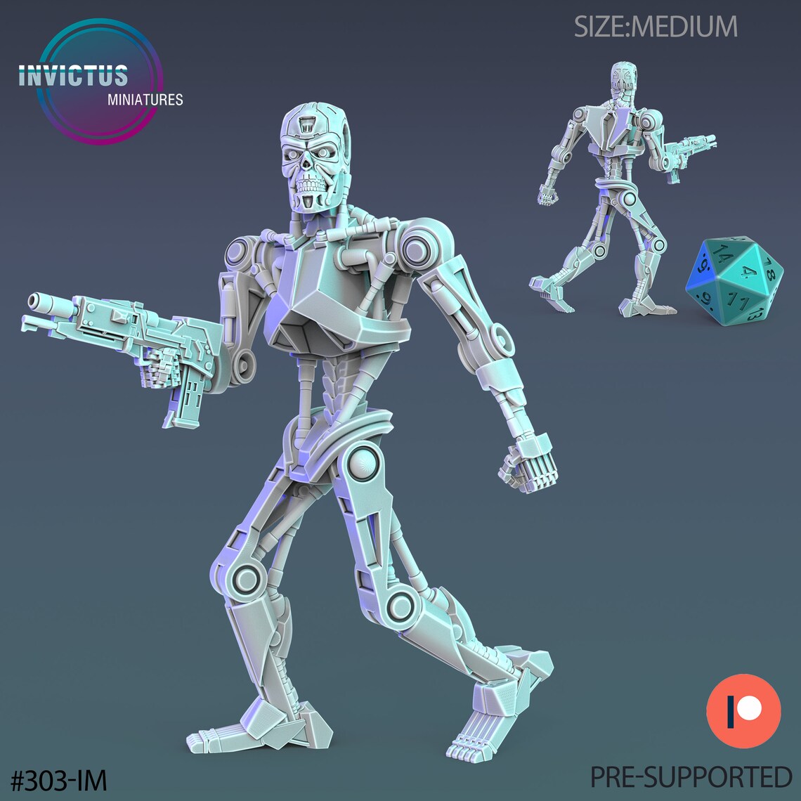 3d Printing - Medium Scale - Tabletop/DnD/Rifts Creatures - Future Robots - Invictus Miniatures