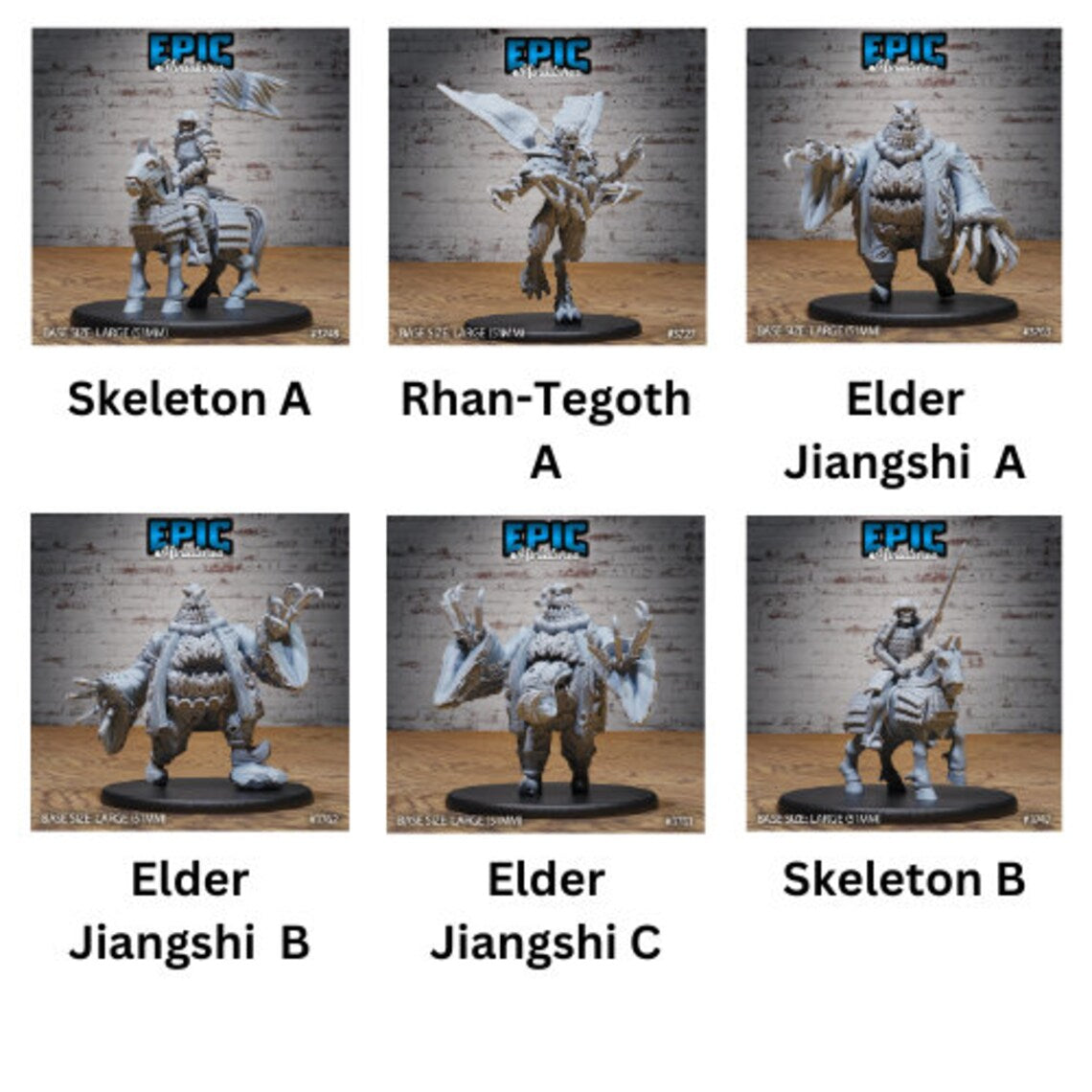 3d Printing - Large Scale - Tabletop/DnD Creatures - Epic Miniatures - Rhan-Tegoth, Young Lung Dragon, Tengu, Jiangshi, Skeletons, etc