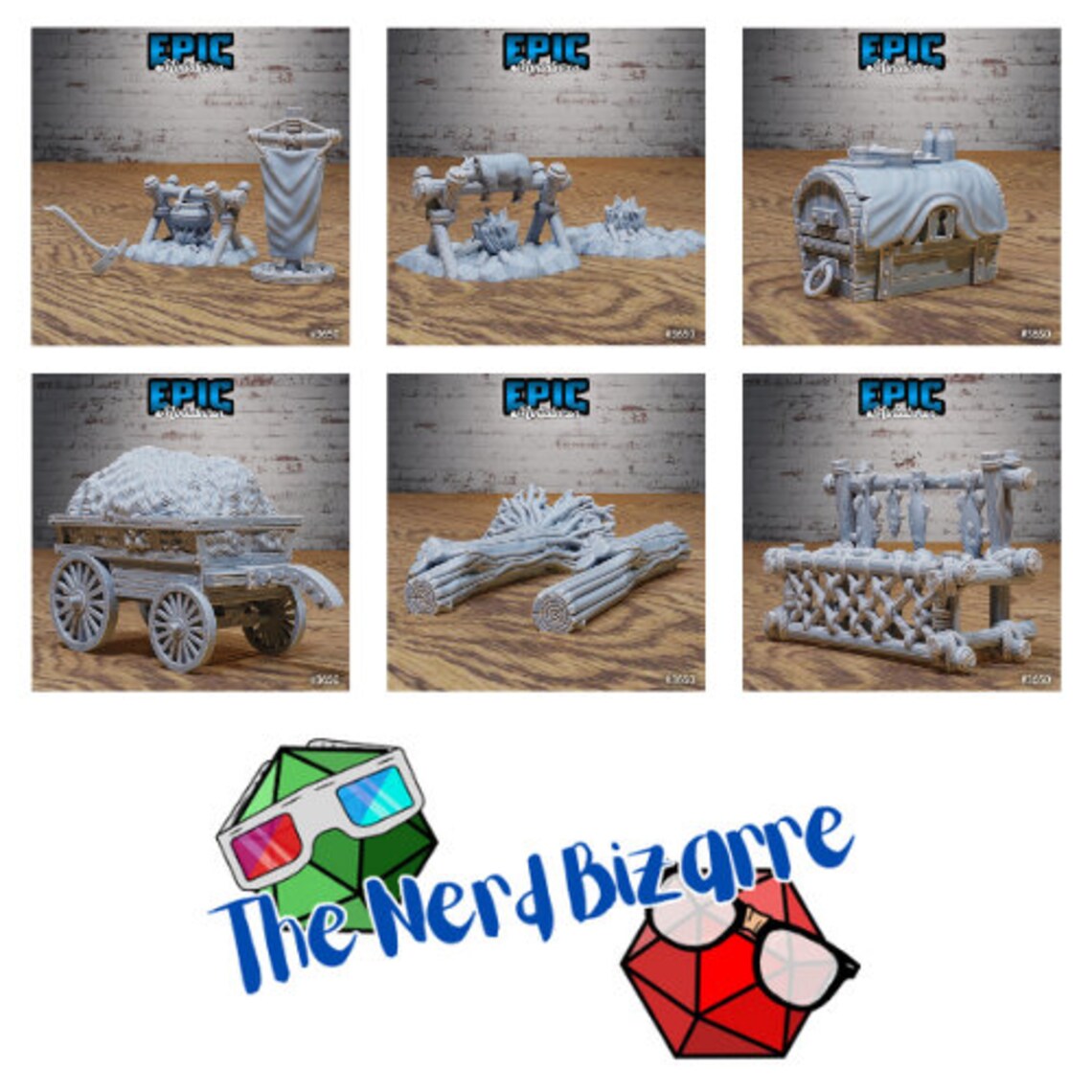 3d Printing - Terrain Sets - Tabletop/DnD Creatures - Bandit Camp Terrain - Epic Miniatures