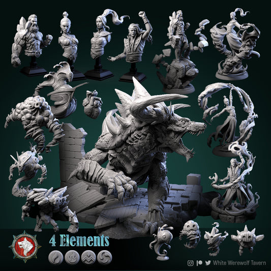 Dungeons and Dragons Models - The Four Elements - Set by White Werewolf Tavern