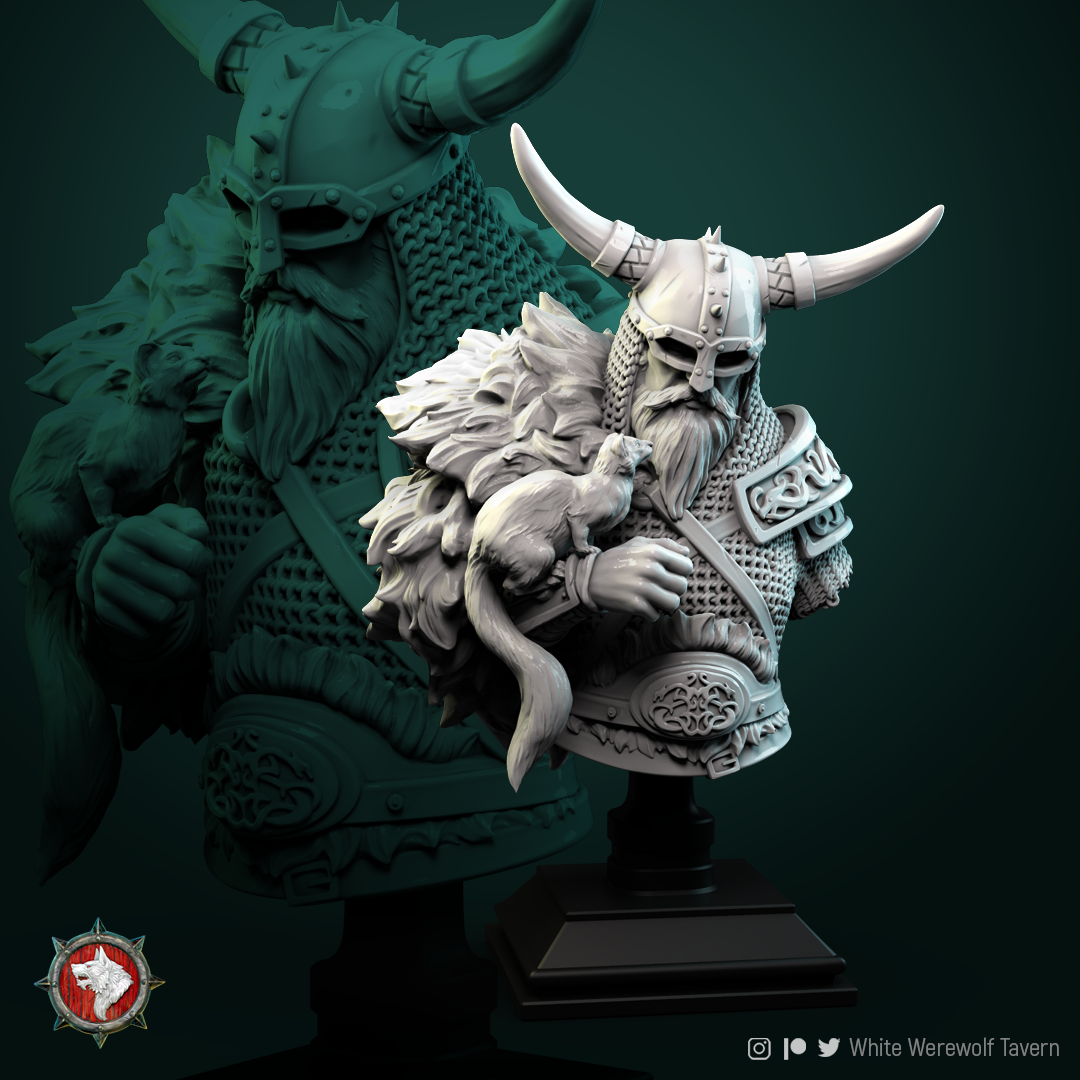 Kolgrim Bust - Resin Bust based of Fantasy tabletop gaming / DnD/Pathfinder/Etc