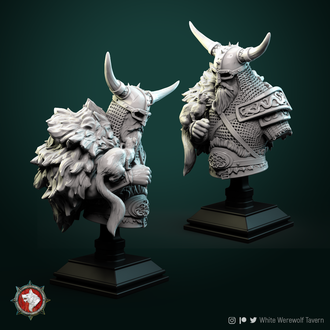 Kolgrim Bust - Resin Bust based of Fantasy tabletop gaming / DnD/Pathfinder/Etc