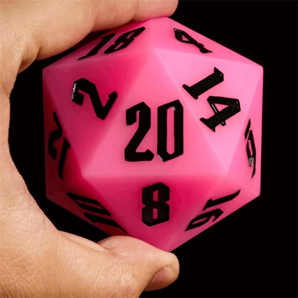 Jester's Bounce | Silicone D20 | Single Dice | Pink