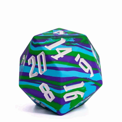 Jester's Bounce | Silicone D20 | Single Dice | Blue Green