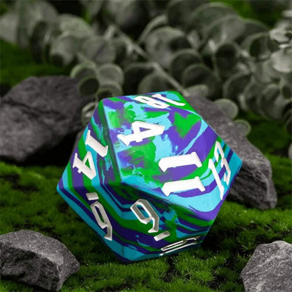 Jester's Bounce | Silicone D20 | Single Dice | Blue Green
