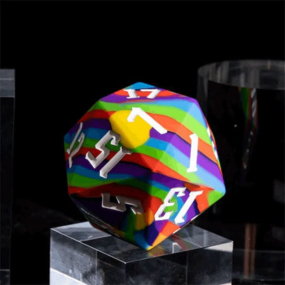 Jester's Bounce | D20 Silicone | Rainbow