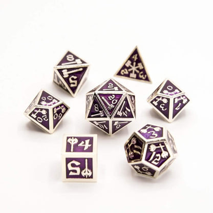 Warrior's Amulet | Solid Metal Dice | 7 Piece Set