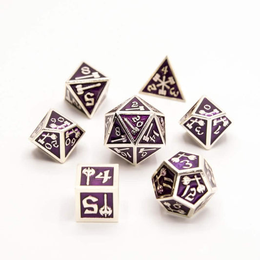 Warrior's Amulet | Solid Metal Dice | 7 Piece Set